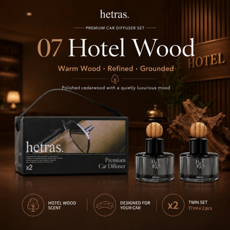 Hetras Premium Car Diffuser #07 Hotel Wood 60ml*2
