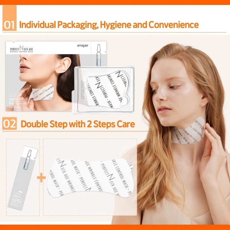 Avajar Rejuvenating Neck Wrinkle Control Mask 5pcs