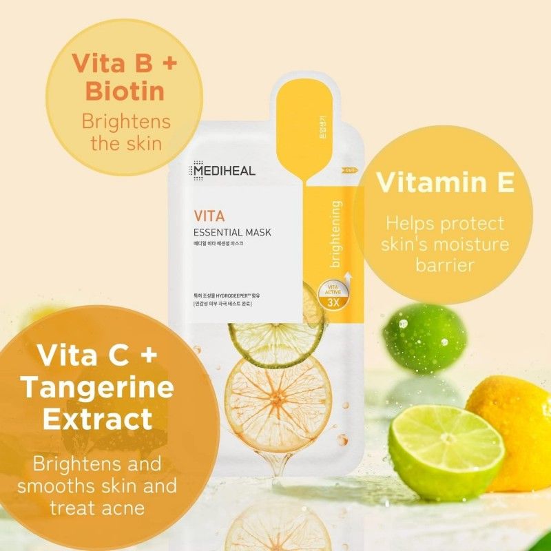 Mediheal美迪惠尔维他命面膜保湿亮白新版 10片