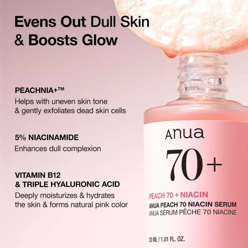 Anua水蜜桃烟酰胺精华美白提亮 30ml