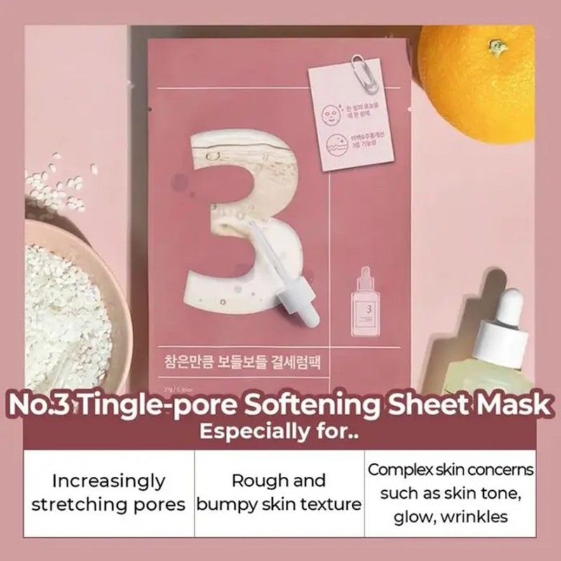 Numbuzin No. 3 Tingle Pore Softening Sheet Mask 1pcs
