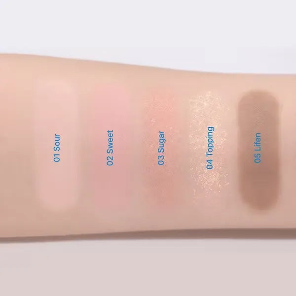 Fwee口袋五色眼影盘#EP02 Yogurt Peach 6.6g