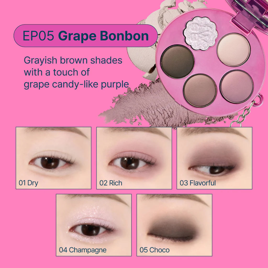Fwee口袋五色眼影盘#EP05 Grape Bonbon 6.6g