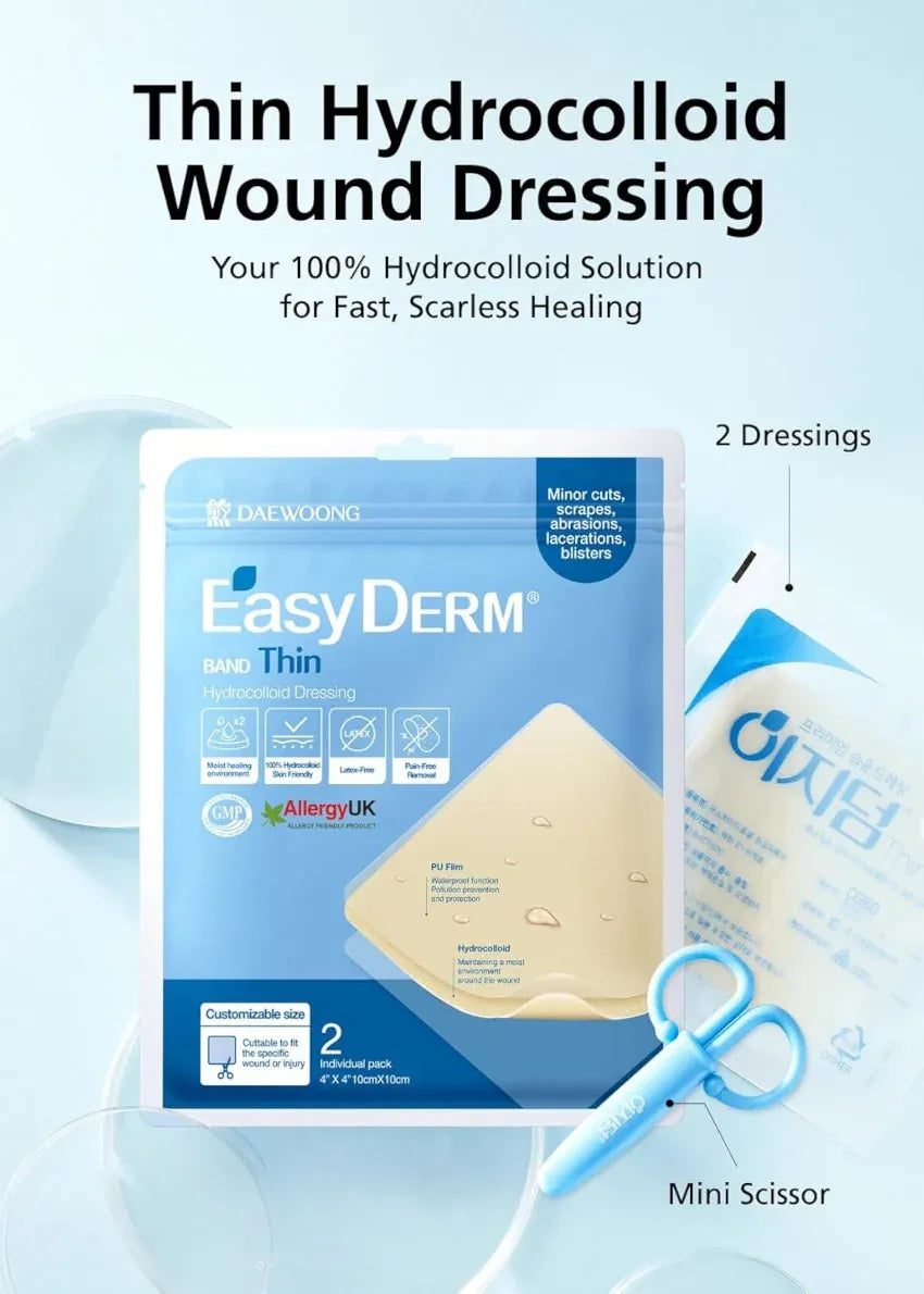 Daewoong EasyDerm Thin Wound Dressing Band 2pcs + Scissors