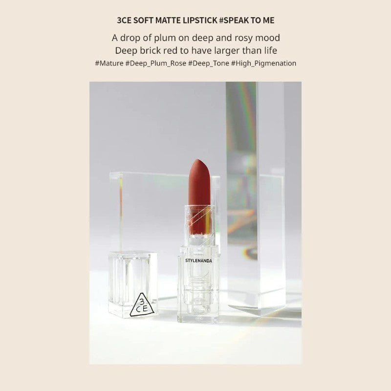 3CE Soft Matte Lipstick #Speak To Me