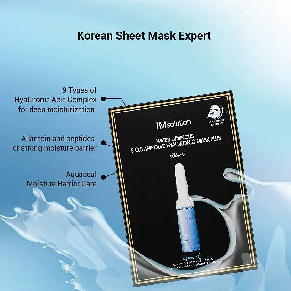 JM Solution Water Luminous S.O.S Ampoule Hyaluronic Mask 10pcs
