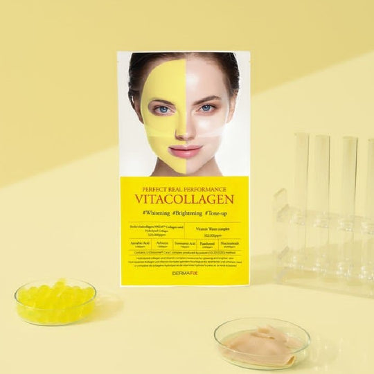 Dermafix蛋白面膜维C紧致美白祛斑黄色 8片