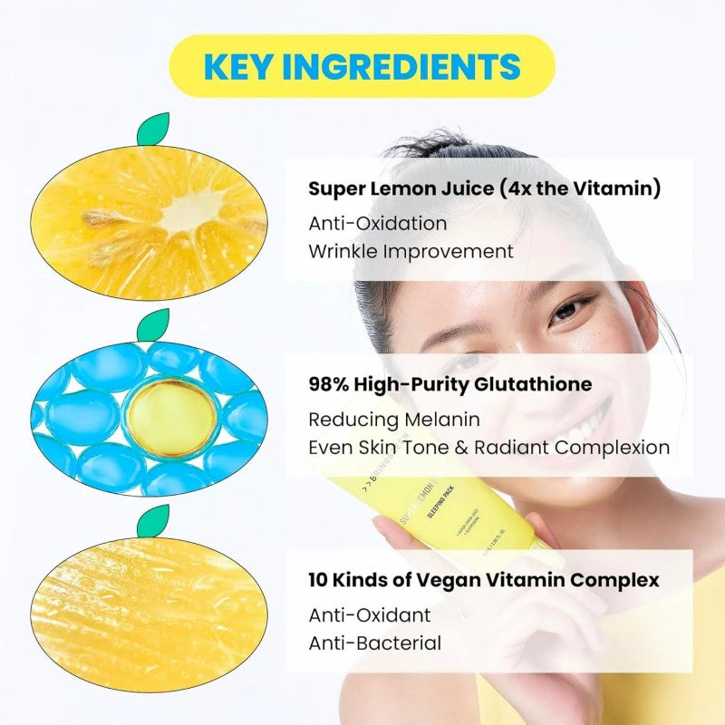 Bring Green Super Lemon Glutathione Sleeping Mask Pack 100ml