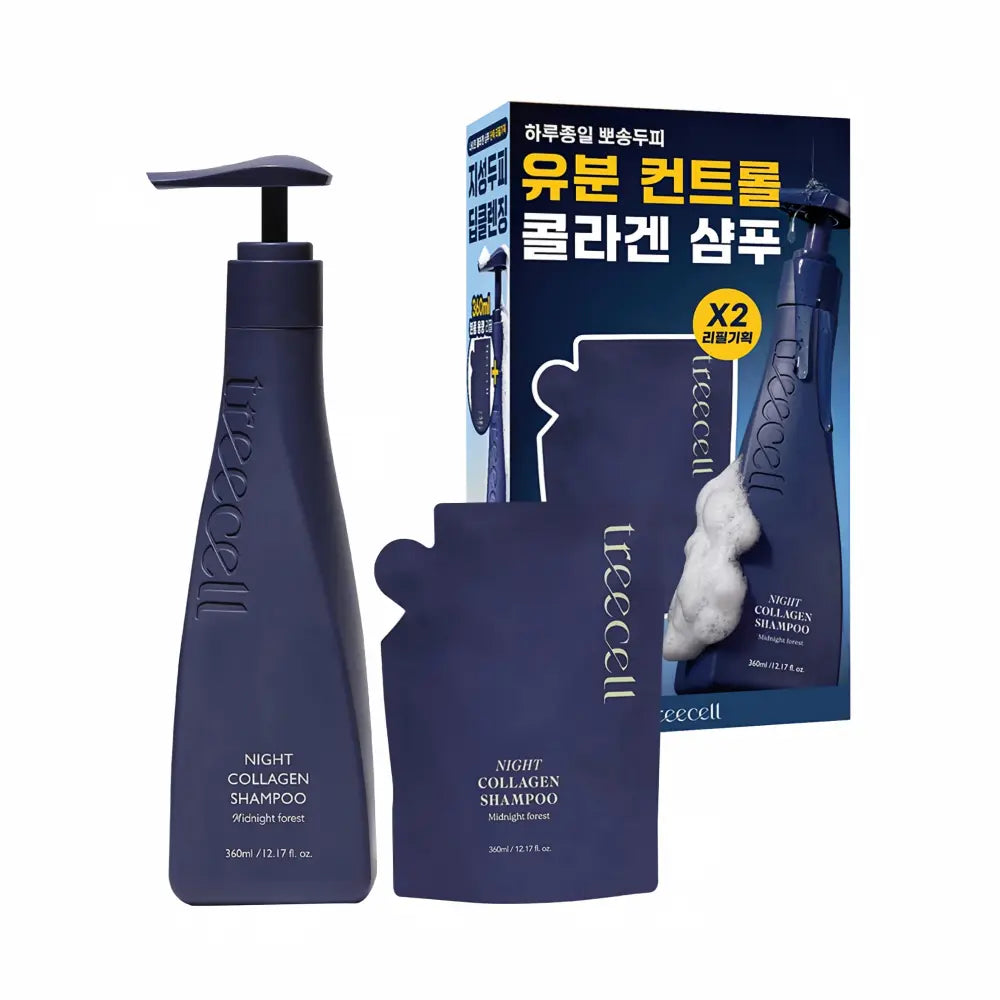 Treecell Night Collagen Shampoo #Midnight Forest 360ml (+Refill 360ml)