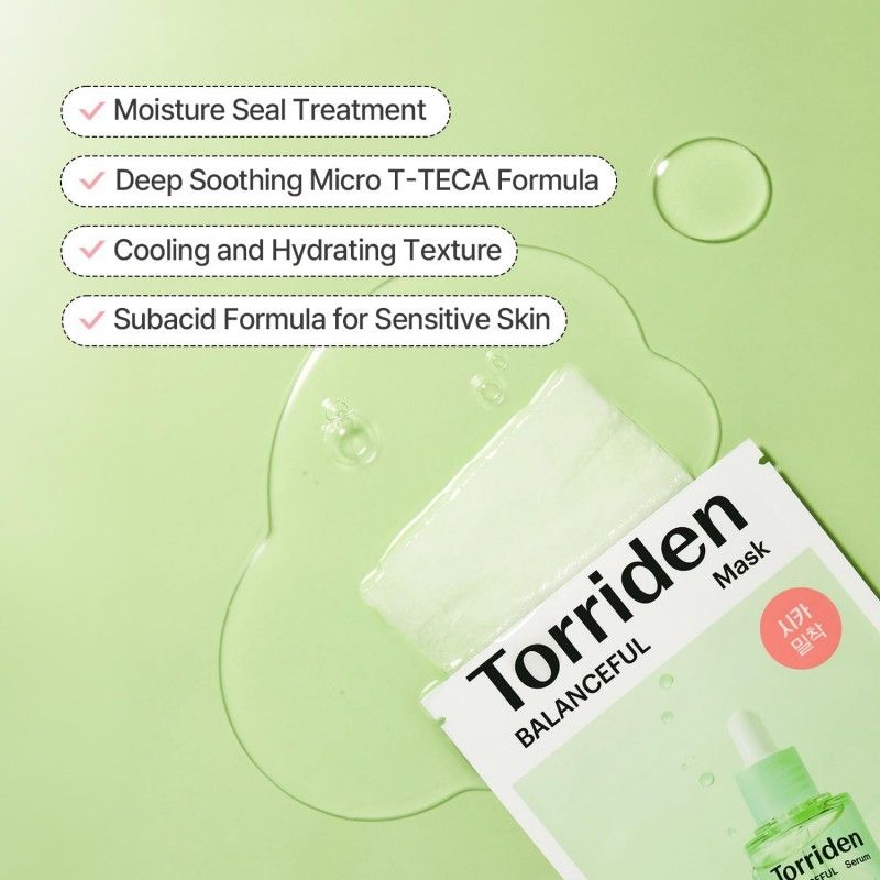 Torriden桃瑞丹积雪草面膜保湿修复平衡 10片