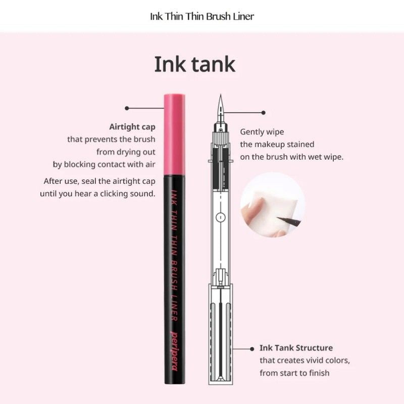 Peripera Ink Thin Thin Brush Liner #02 Brown Film