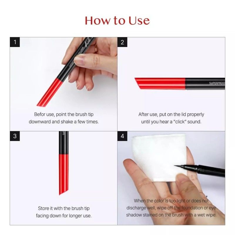 Clio珂莱欧眼线液笔软头顺滑持久不晕染#01黑色