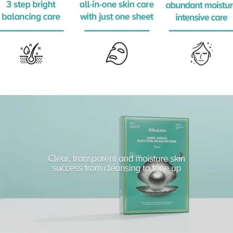 JM Solution Marine Luminous Black Pearl Balancing Mask 10pcs