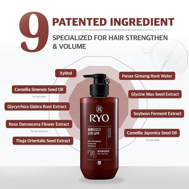 Ryo Strengthen & Volume Hair Shampoo 480ml