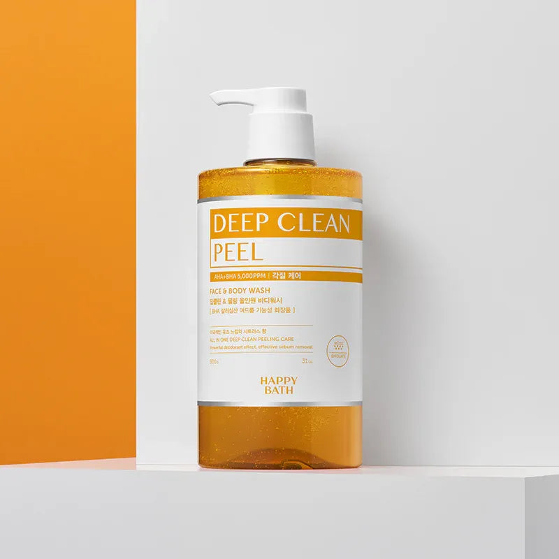 Happy Bath深层清洁沐浴露黄色去角质 900g
