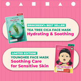 Bring Green SQUID GAME Fresh Facial Mask (Tea Tree CICA 5pcs + Younghee 5pcs) 10pcs