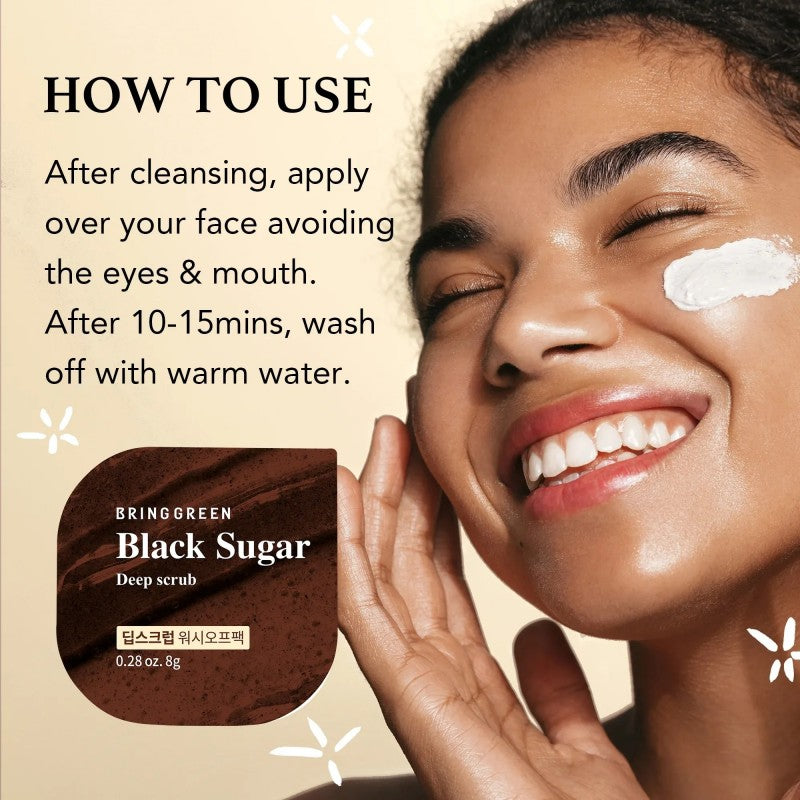Bring Green Fresh Ball Wash Off Pack Black Sugar Deep Scrub 8g