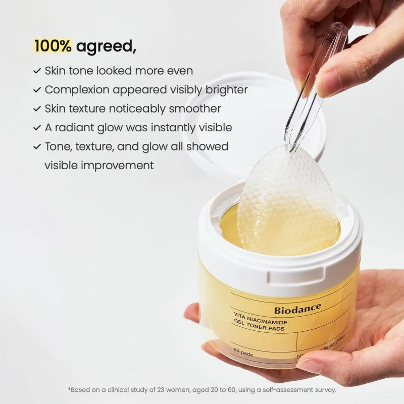 Biodance Vita Niacinamide Gel Toner Pads 60pcs
