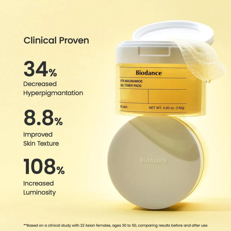 Biodance Vita Niacinamide Gel Toner Pads 60pcs