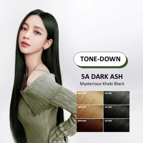 Mise En Scene爱茉莉植物泡沫染发剂#5A黑茶灰