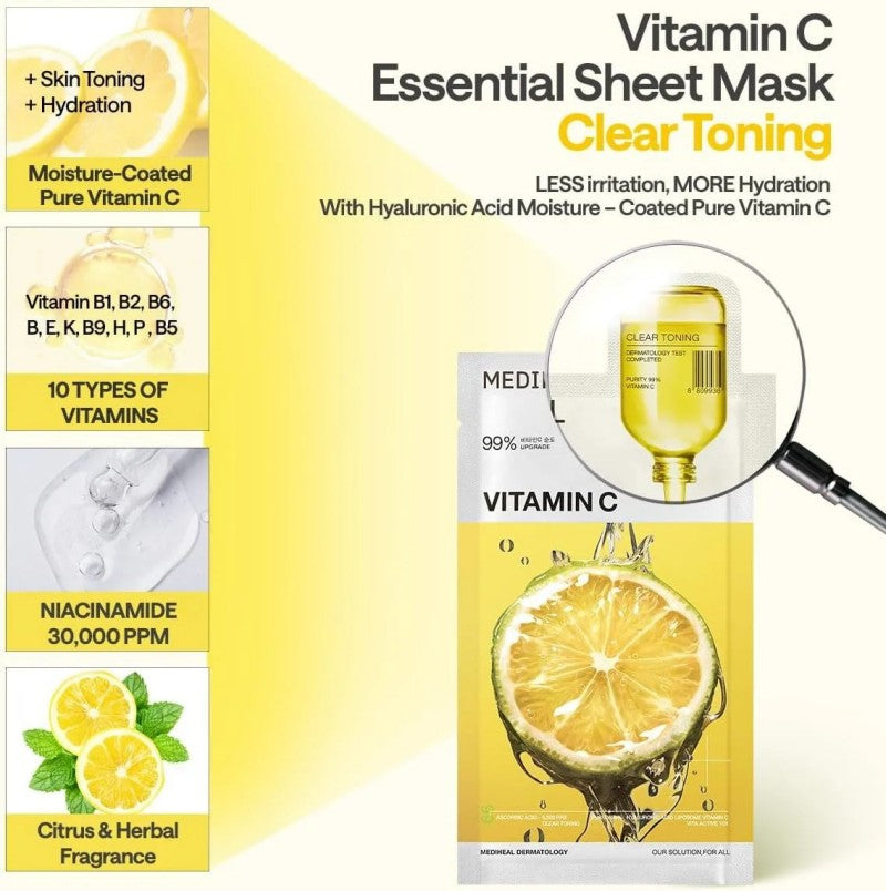 Mediheal Vitamin C Essential Mask Clear Toning 1pcs