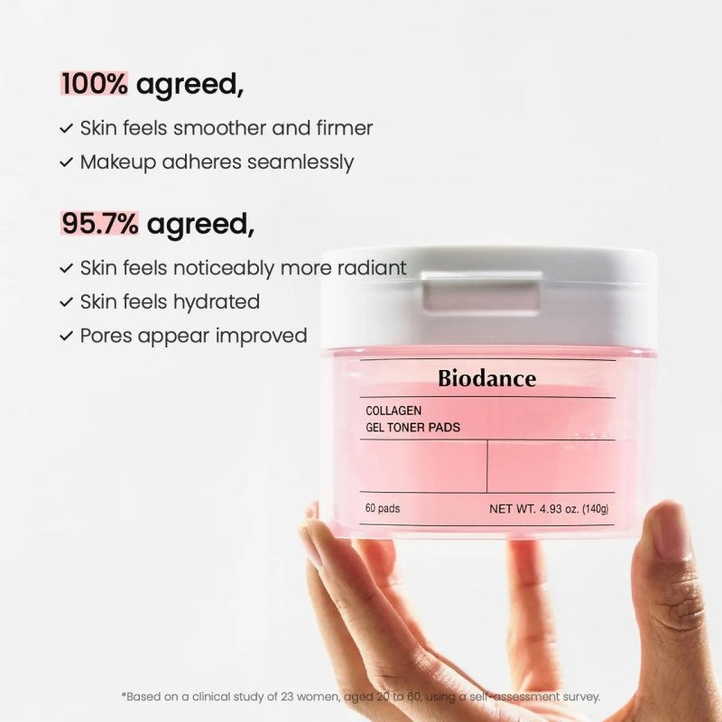 Biodance胶原蛋白棉片紧致弹力补水粉色 60枚