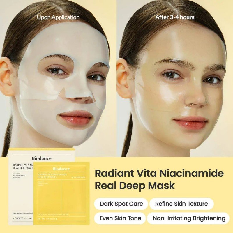 Biodance Radiant Vita Niacinamide Real Deep Mask 4pcs