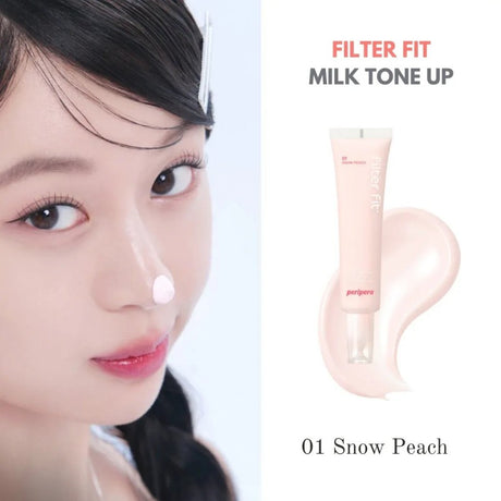 Peripera菲丽菲拉素颜霜Filter fit保湿牛奶提亮妆前乳#01蜜桃粉