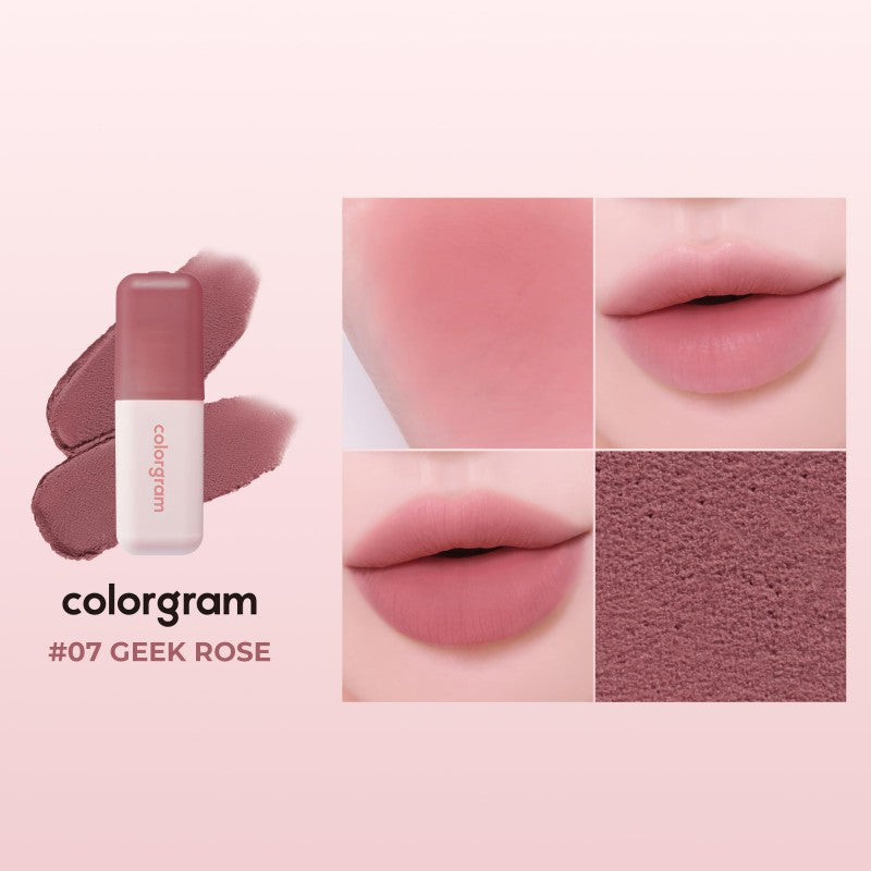 Colorgram柔雾裸感唇釉丝绒哑光#07 Geek Rose