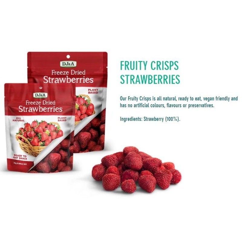 DJ&A Fruity Crisps Strawberry 25g