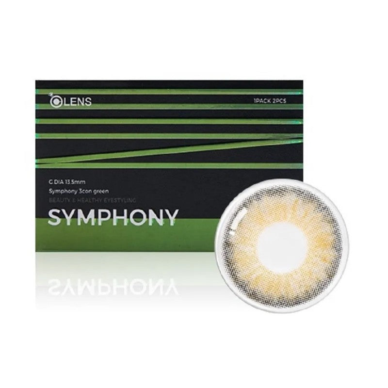 Olens 1-Month Colored Contact Lens Symphony 3Con Green ±000
