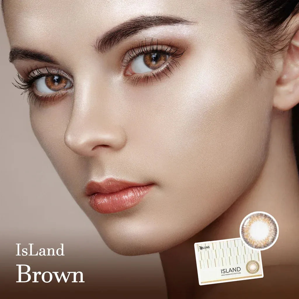 Olens 1-Month Colored Contact Lens Island Brown -6.50