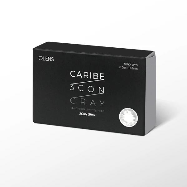Olens 1-Month Colored Contact Lens Caribe 3Con Gray -3.00