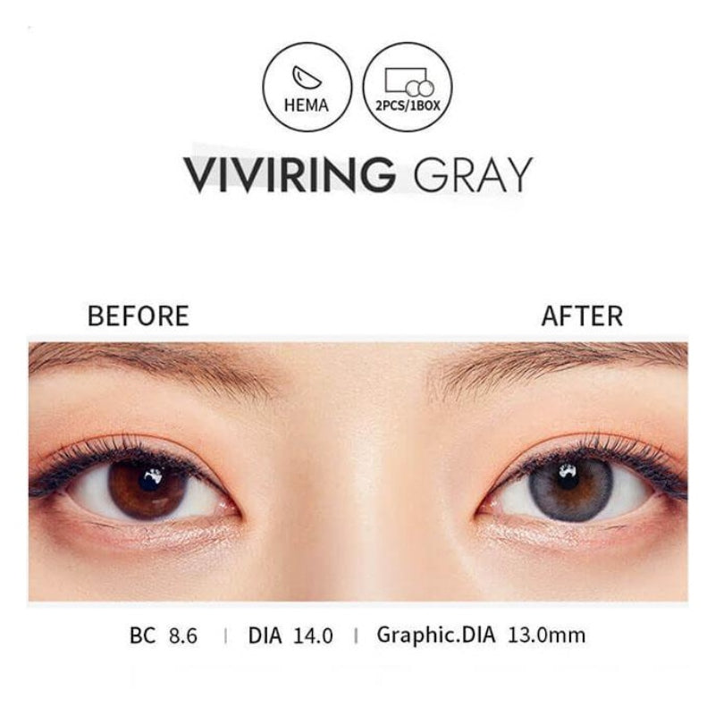 Olens 1 Month Colored Contact Lens ViVi Ring Gray -3.50 2pcs