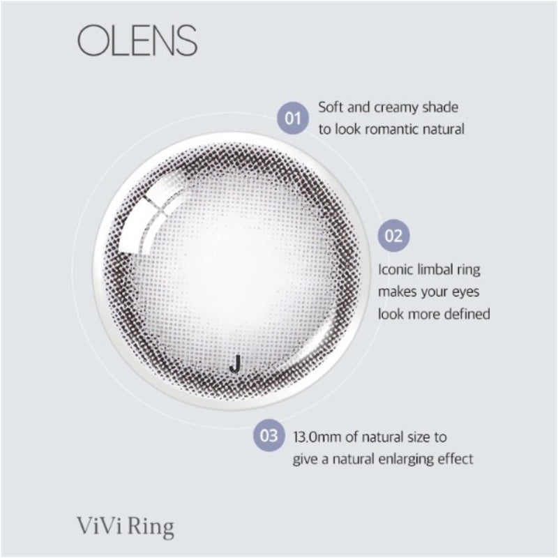 Olens 1 Month Colored Contact Lens ViVi Ring Gray -3.50 2pcs