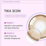 Olens 1 Month Colored Contact Lens Tika 3con Brown -4.50 2pcs