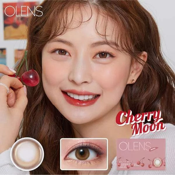 Olens 1 Month Colored Contact Lens Cherry Moon Brown -1.50
