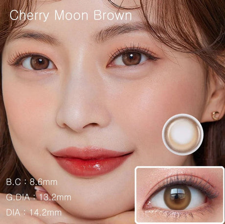 Olens 1 Month Colored Contact Lens Cherry Moon Brown -4.00