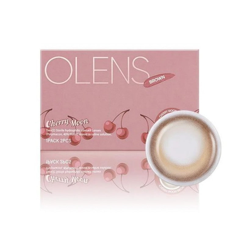 Olens 1 Month Colored Contact Lens Cherry Moon Brown -2.50