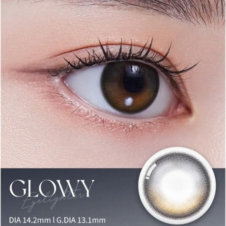 Olens 1 Month Colored Contact Lens Eyelighter Glowy Black ±000 2pcs