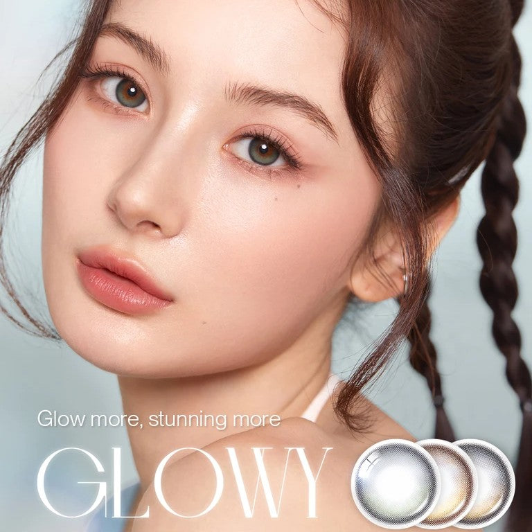 Olens 1 Month Colored Contact Lens Glowy Ash Gray -3.50 2pcs