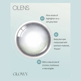 Olens 1 Month Colored Contact Lens Glowy Ash Gray ±000 2pcs