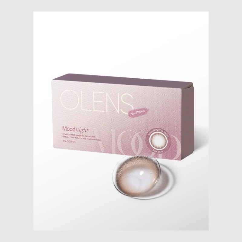 Olens 1 Month Colored Contact Lens Mood Night Mood Brown -3.50 2pcs