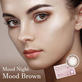 Olens 1 Month Colored Contact Lens Mood Night Mood Brown -3.50 2pcs