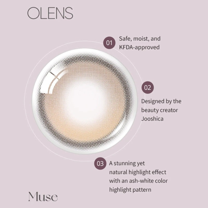 Olens 1 Month Colored Contact Lens Muse Shine Brown -1.50 2pcs