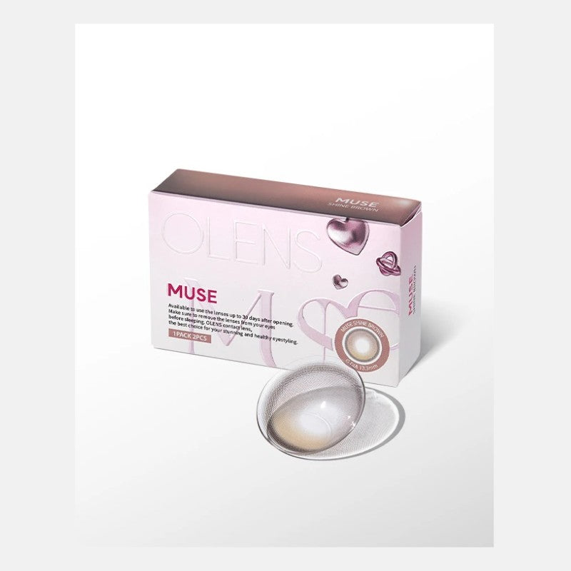Olens 1 Month Colored Contact Lens Muse Shine Brown -4.50 2pcs
