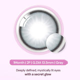 Olens月抛美瞳Secret Tint Gray -4.50 2枚