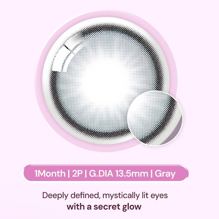 Olens月抛美瞳Secret Tint Gray ±000 2片