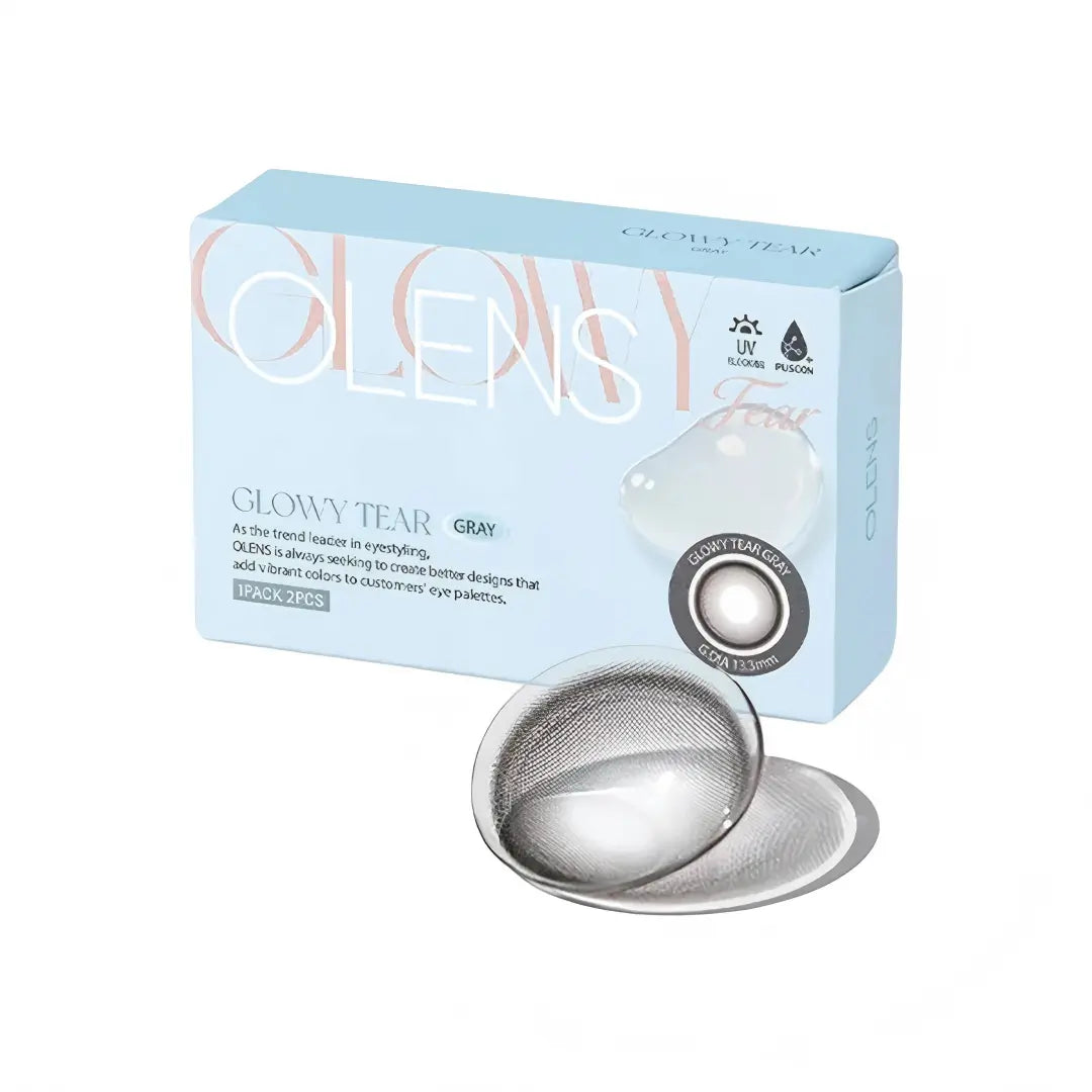 Olens 1 Month Colored Contact Lens Glowy Tear Gray -6.00 2pcs