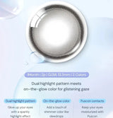 Olens 1 Month Colored Contact Lens Glowy Tear Gray -6.00 2pcs